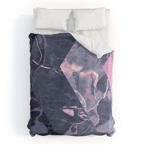 Emanuela Carratoni Chevron Marble Texture Duvet Cover