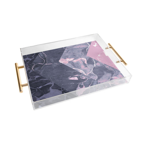 Emanuela Carratoni Chevron Marble Texture Acrylic Tray