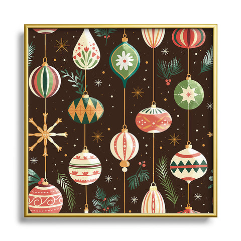 Emanuela Carratoni Christmas Decorations Square Metal Framed Art Print