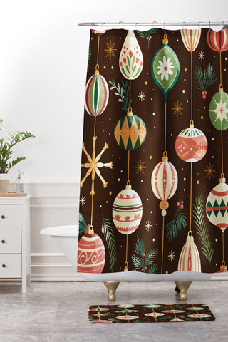 Emanuela Carratoni Christmas Decorations Shower Curtain And Mat