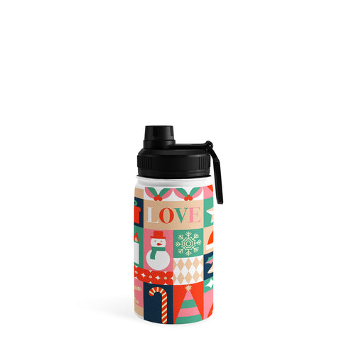 Emanuela Carratoni Christmas Patchwork Water Bottle