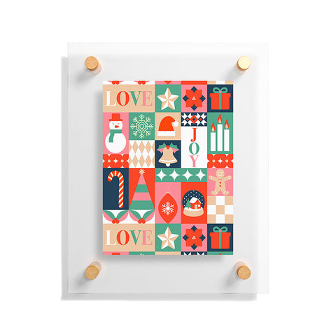 Emanuela Carratoni Christmas Patchwork Floating Acrylic Print