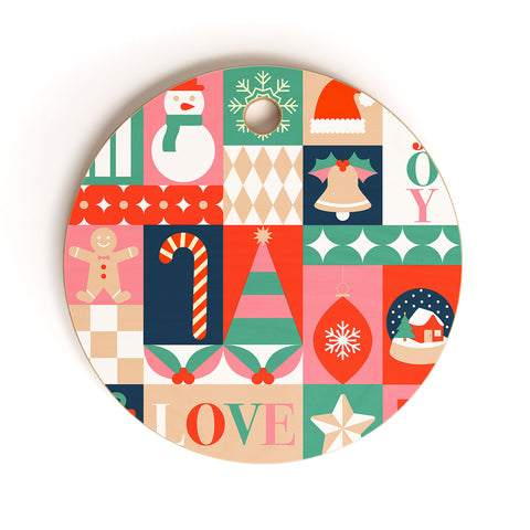 Emanuela Carratoni Christmas Patchwork Cutting Board Round