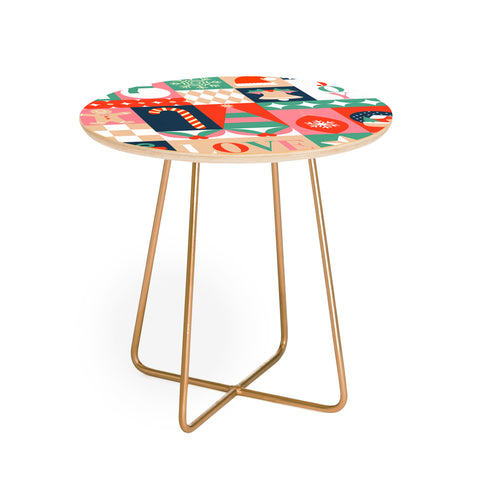 Emanuela Carratoni Christmas Patchwork Round Side Table