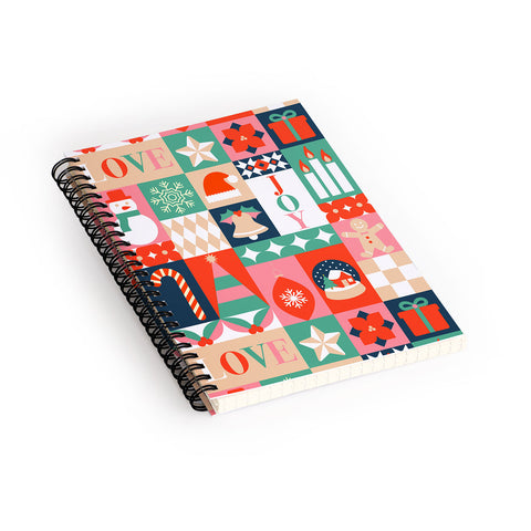 Emanuela Carratoni Christmas Patchwork Spiral Notebook