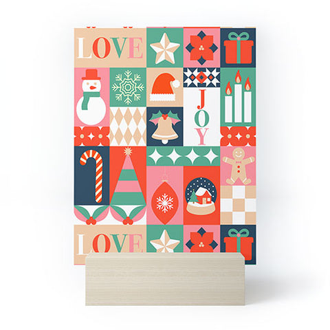 Emanuela Carratoni Christmas Patchwork Mini Art Print