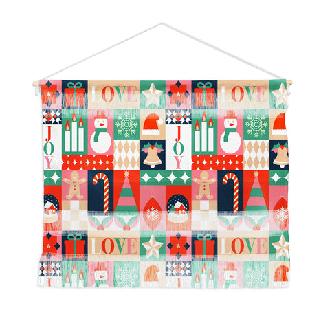 Emanuela Carratoni Christmas Patchwork Wall Hanging Landscape