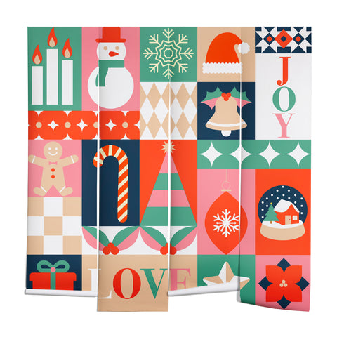 Emanuela Carratoni Christmas Patchwork Wall Mural