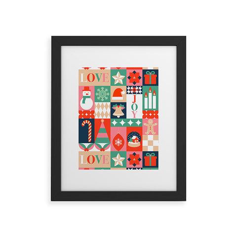 Emanuela Carratoni Christmas Patchwork Framed Art Print