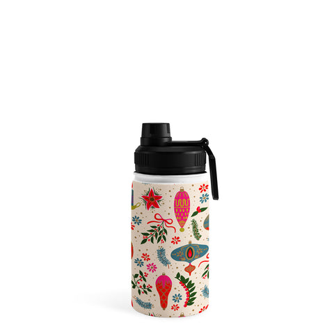 Emanuela Carratoni Christmas Vintage Decorations Water Bottle
