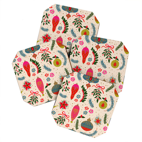 Emanuela Carratoni Christmas Vintage Decorations Coaster Set