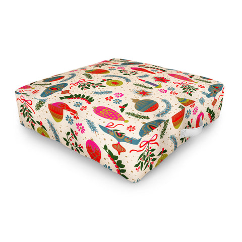 Emanuela Carratoni Christmas Vintage Decorations Outdoor Floor Cushion