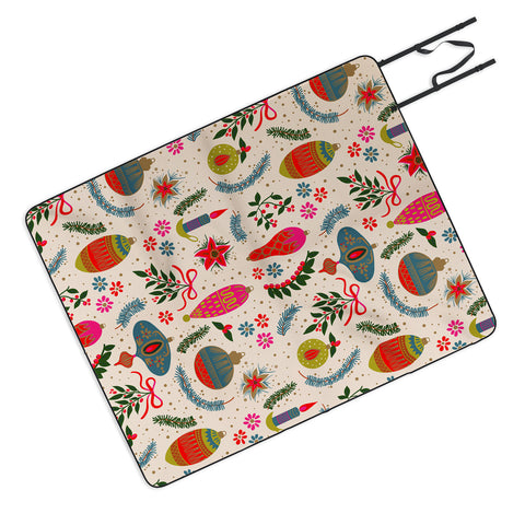 Emanuela Carratoni Christmas Vintage Decorations Picnic Blanket
