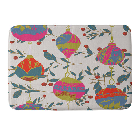 Emanuela Carratoni Christmas Vintage Ornaments 2 Memory Foam Bath Mat