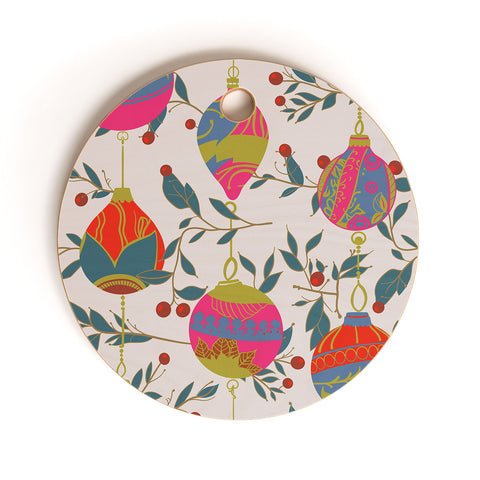 Emanuela Carratoni Christmas Vintage Ornaments 2 Cutting Board Round