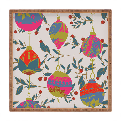 Emanuela Carratoni Christmas Vintage Ornaments 2 Square Tray