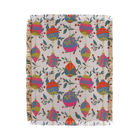 Emanuela Carratoni Christmas Vintage Ornaments 2 Throw Blanket
