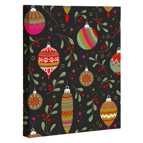 Emanuela Carratoni Christmas Vintage Ornaments Art Canvas