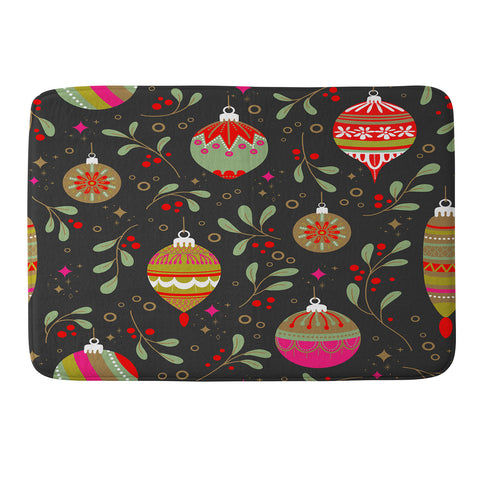 Emanuela Carratoni Christmas Vintage Ornaments Memory Foam Bath Mat