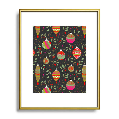 Emanuela Carratoni Christmas Vintage Ornaments Metal Framed Art Print