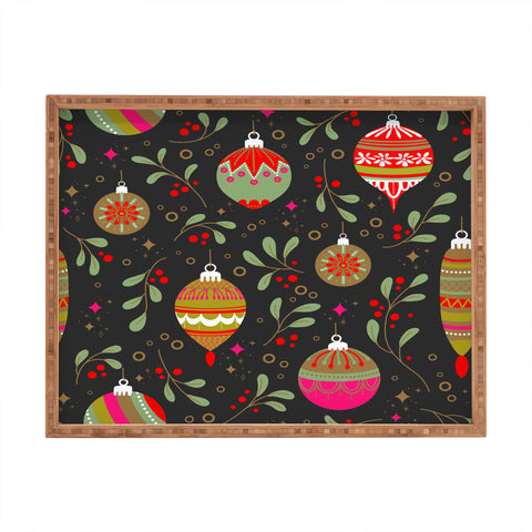 Emanuela Carratoni Christmas Vintage Ornaments Rectangular Tray