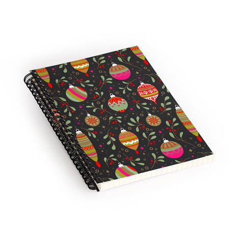 Emanuela Carratoni Christmas Vintage Ornaments Spiral Notebook