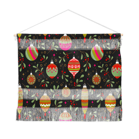 Emanuela Carratoni Christmas Vintage Ornaments Wall Hanging Landscape