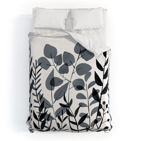 Emanuela Carratoni Classic Blue Leaves Duvet Cover