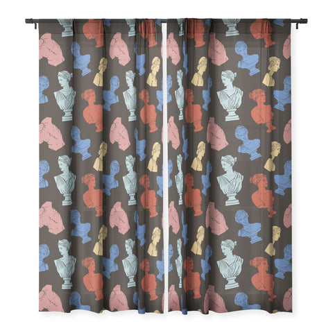 Emanuela Carratoni Classic Busts Theme Sheer Window Curtain