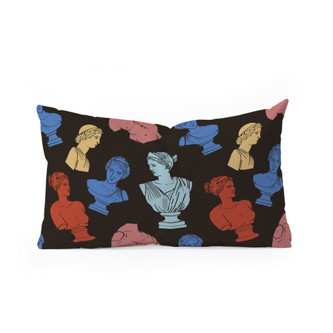 Emanuela Carratoni Classic Busts Theme Oblong Throw Pillow