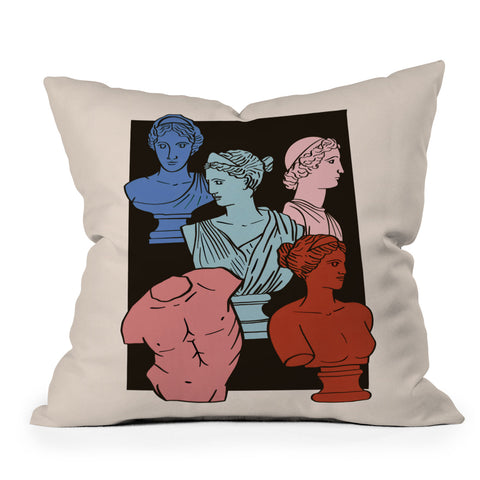 Emanuela Carratoni Classic Busts Throw Pillow