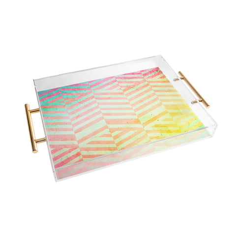 Emanuela Carratoni Colored Chevron Pattern Acrylic Tray