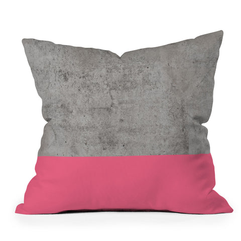 Emanuela Carratoni Concrete with Fashion Pink Outdoor Throw Pillow