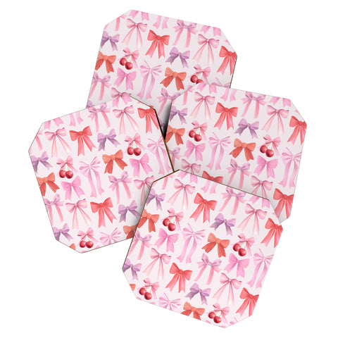 Emanuela Carratoni Coquette Bows and Cherries Coaster Set