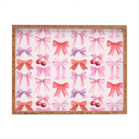 Emanuela Carratoni Coquette Bows and Cherries Rectangular Tray
