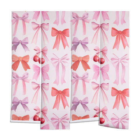 Emanuela Carratoni Coquette Bows and Cherries Wall Mural