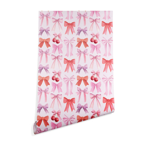 Emanuela Carratoni Coquette Bows and Cherries Wallpaper