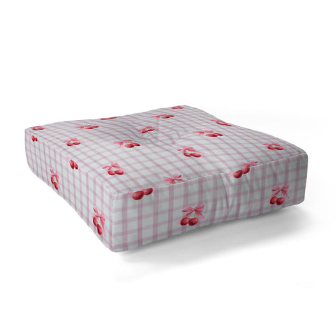 Emanuela Carratoni Coquette Cherries Floor Pillow Square