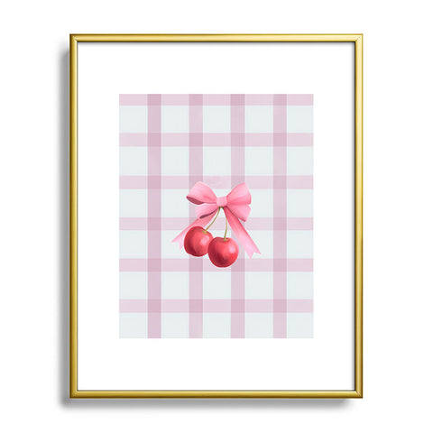 Emanuela Carratoni Coquette Cherries Metal Framed Art Print