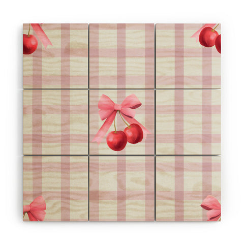 Emanuela Carratoni Coquette Cherries Wood Wall Mural