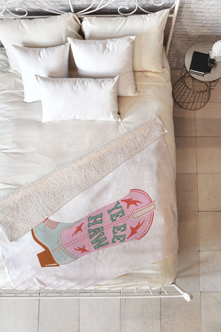 Emanuela Carratoni CowGirl Boot Fleece Throw Blanket