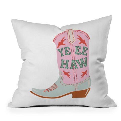Emanuela Carratoni CowGirl Boot Throw Pillow