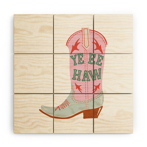 Emanuela Carratoni CowGirl Boot Wood Wall Mural