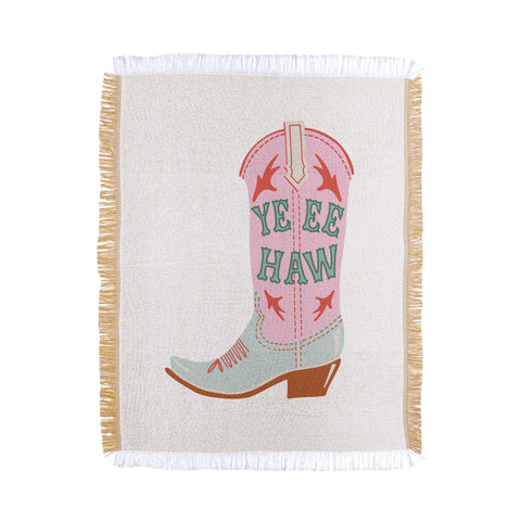 Emanuela Carratoni CowGirl Boot Throw Blanket