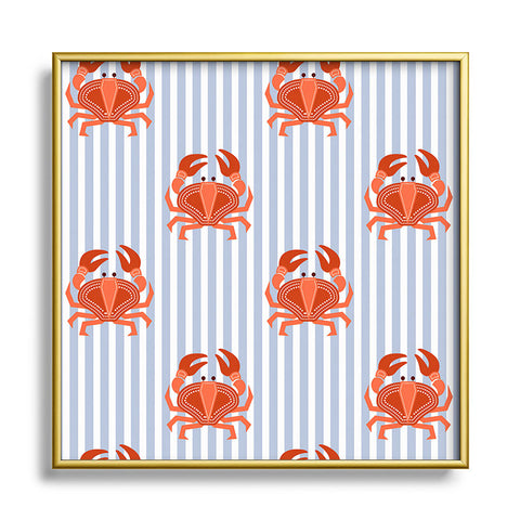Emanuela Carratoni Crab Dance Square Metal Framed Art Print