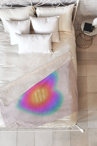 Emanuela Carratoni Create Positive Energy Fleece Throw Blanket