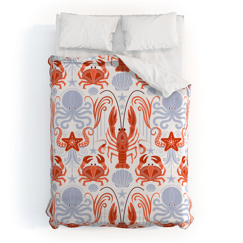 Emanuela Carratoni Crustacean Symphony Duvet Cover