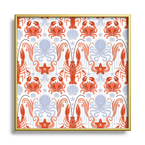 Emanuela Carratoni Crustacean Symphony Square Metal Framed Art Print