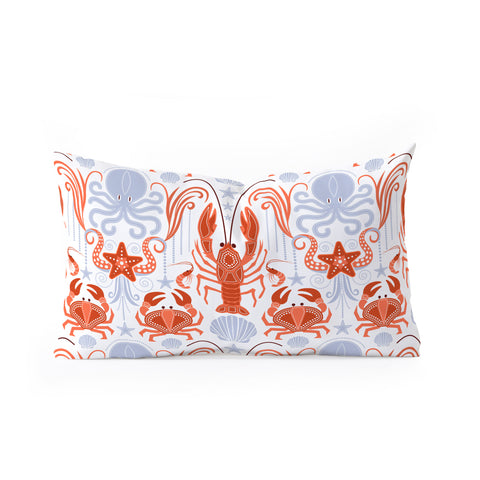 Emanuela Carratoni Crustacean Symphony Oblong Throw Pillow