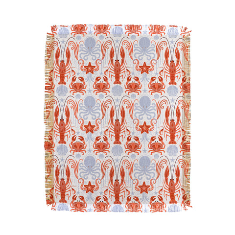 Emanuela Carratoni Crustacean Symphony Throw Blanket
